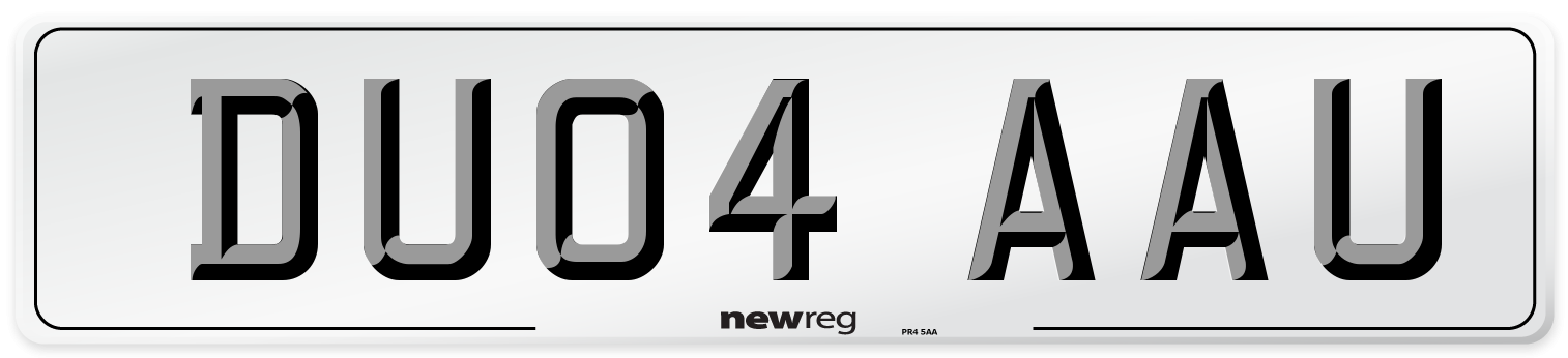 DU04 AAU Number Plate from New Reg
